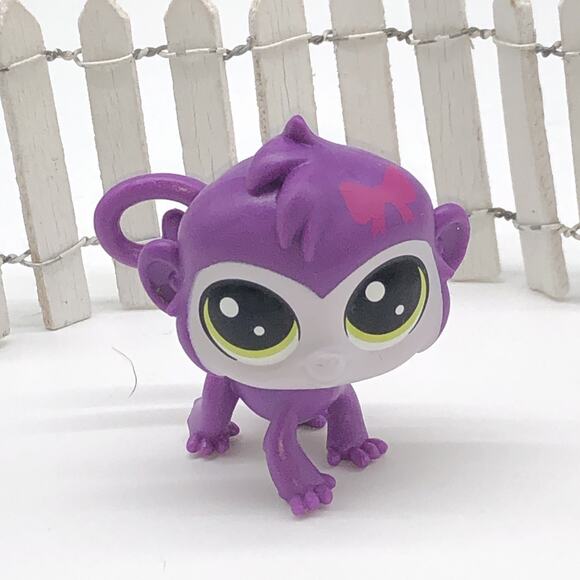 Hasbro Littlest Pet Shop No # Chancer Monkey Purple Lucky Fortune Cookie LPS - Picture 1 of 4